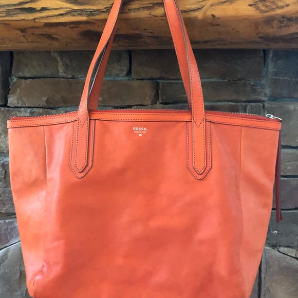 Fossil | Bags | Fossil Orange Tote 
